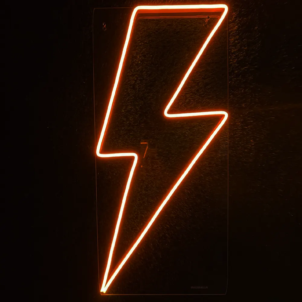 Striking Neon Lightning Sign